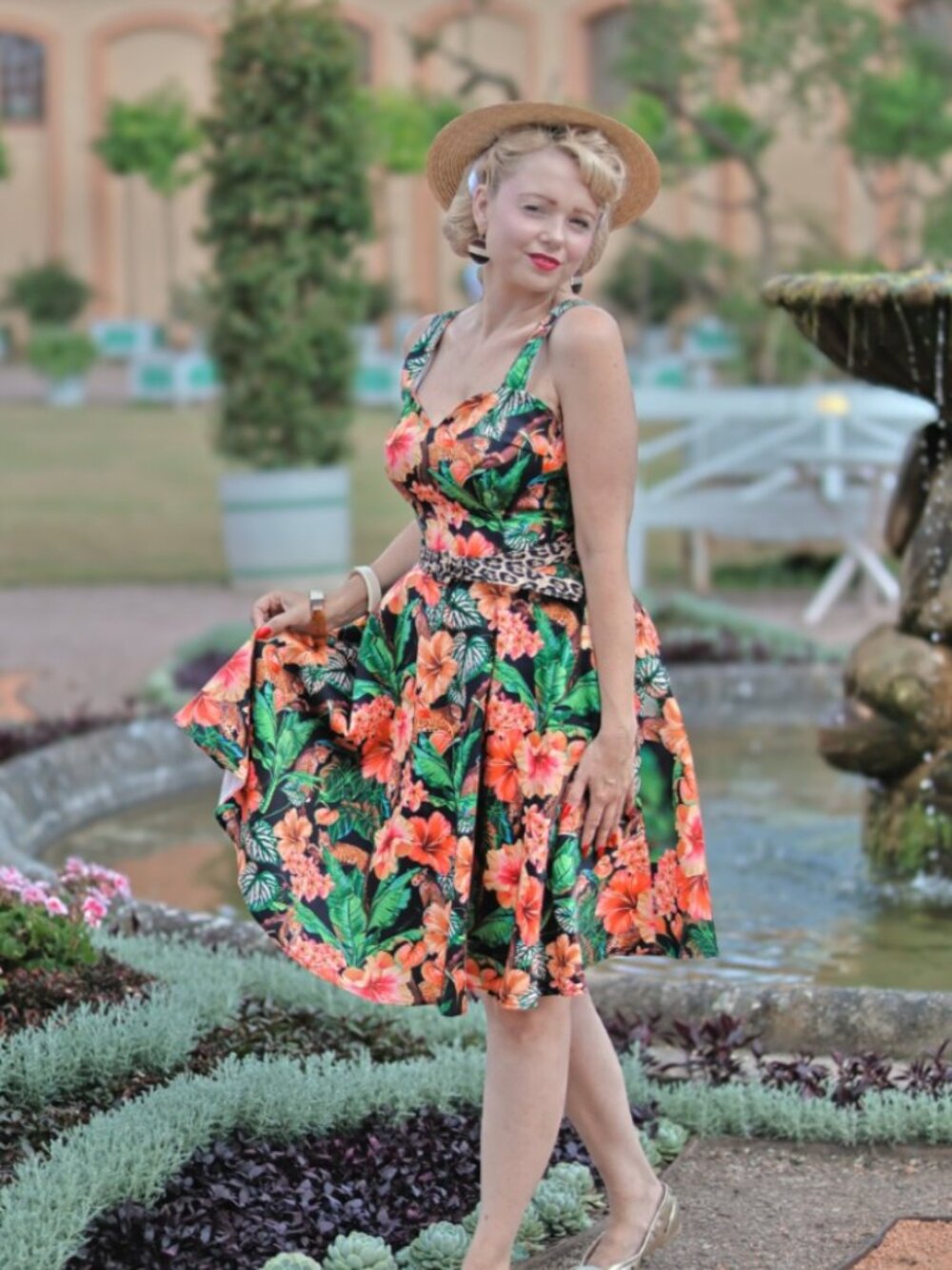 NWOT Voodoo Vixen 1950s Black Jaguar Jungle Print Fit & Flare Dress - XLarge